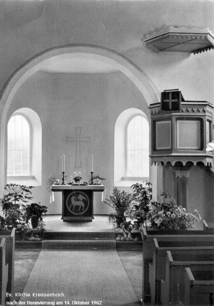 Innenansicht der Kirche 1962 Innenansicht der Kirche 1962